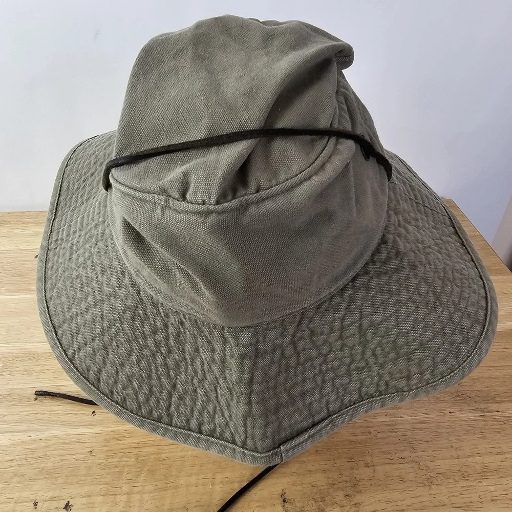 GAP Bucket Hat Boonie Sun Hat‎ Green Small Safari Chin Strap Outdoor Packable